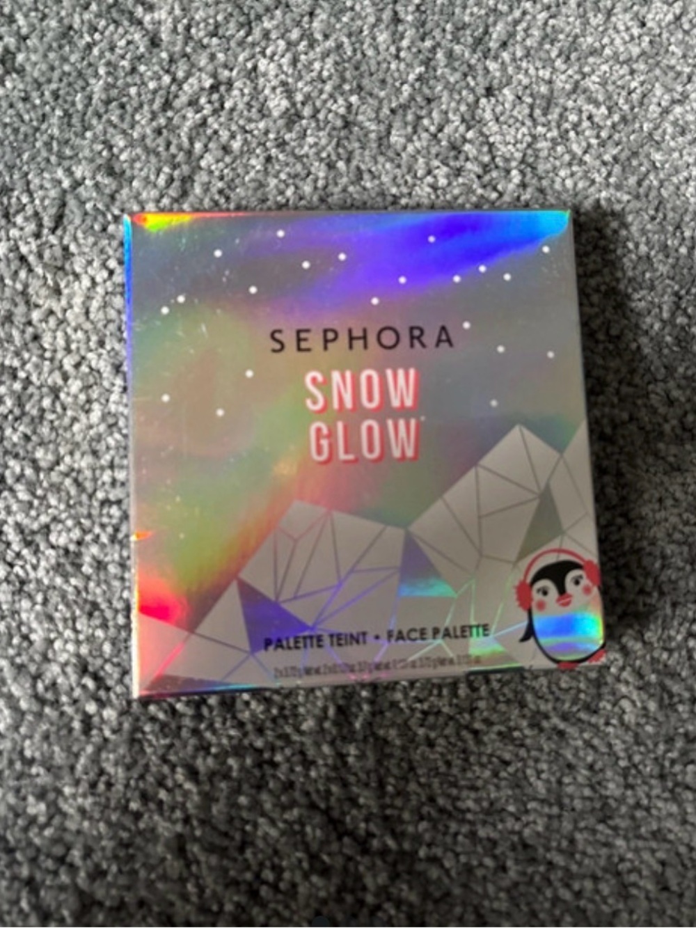 Sephora Snow Glow Face Palette - Holographic Silver Packaging